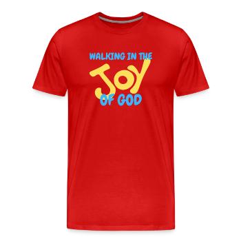 Motif de la joie de Dieu dans des couleurs pastel unies - T-shirt bio Premium Homme - rouge - Devant - Damien (186cm)
