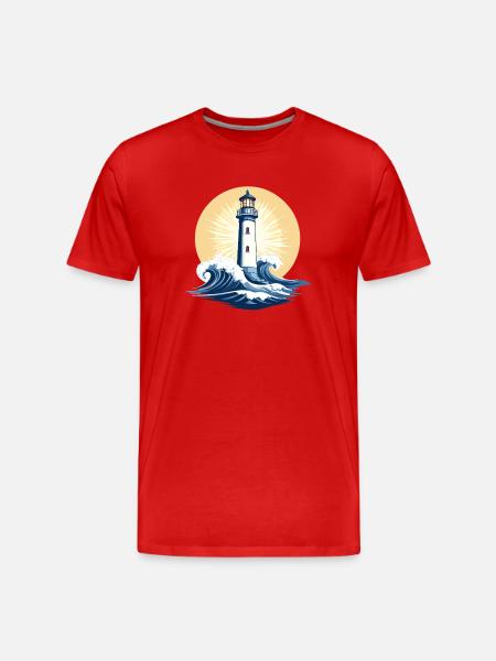 Lighthouse at sunrise - Men's Premium Organic T-Shirt - red