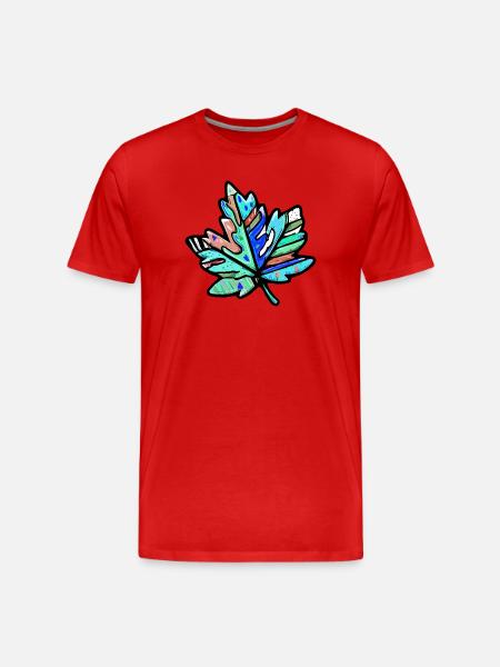 Ahorn Blatt Bunt Symbol - Männer Premium Bio T-Shirt - Rot