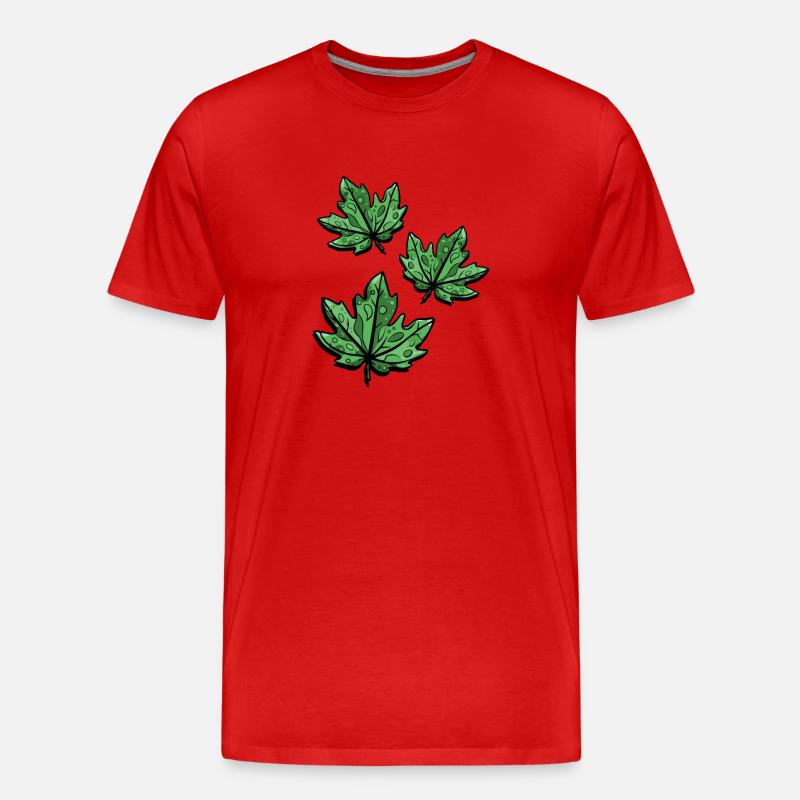 Blatt Herbstlich Ahorn - Männer Premium Bio T-Shirt - Rot