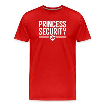 Sécurité de la princesse - T-shirt bio Premium Homme - rouge - Devant - Damien (186cm)