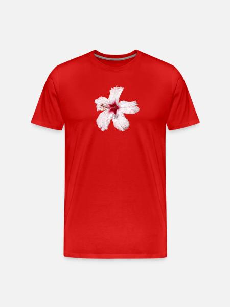 Blume - Männer Premium Bio T-Shirt - Rot