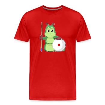 Raupe Billiard Queue - Männer Premium Bio T-Shirt - Rot - Vorne - Damien (186cm)