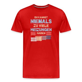 Chauffagiste Plombier Plombier de construction chauffage - T-shirt bio Premium Homme - rouge - Devant - Damien (186cm)