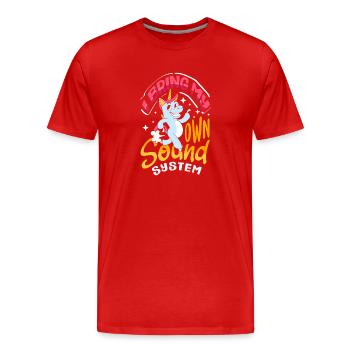Public Fart Funny Inappropriate - Men's Premium Organic T-Shirt - red - Front - Damien (186cm)
