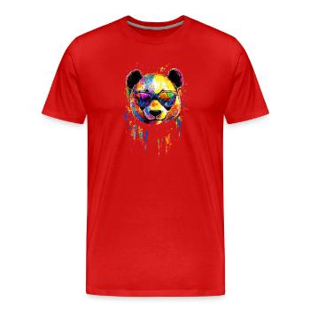 Panda Ours Pandas Géants Panda Géant Mignon Panda Ours Panda - T-shirt bio Premium Homme - rouge - Devant - Damien (186cm)