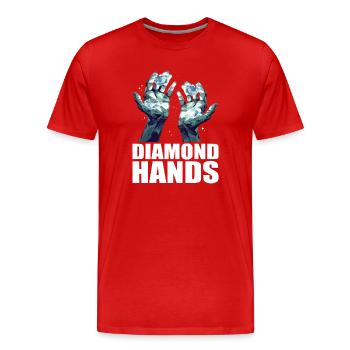 Commerce de mains de diamants - T-shirt bio Premium Homme - rouge - Devant - Damien (186cm)