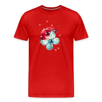 Kissing mouth butterfly Valentine mouth lips - Men's Premium Organic T-Shirt - red - Front - Damien (186cm)