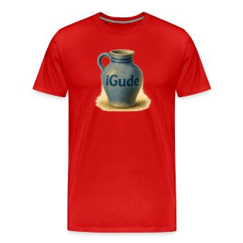 iGude-Bembel - Men's Premium Organic T-Shirt - red - Front - Damien (186cm)