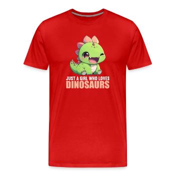 Dino Dinosaure Dinosaure - T-shirt bio Premium Homme - rouge - Devant - Damien (186cm)