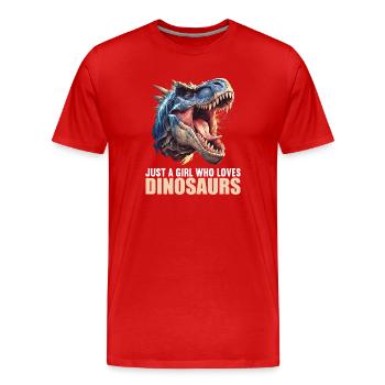 Dino Dinosaure Dinosaure - T-shirt bio Premium Homme - rouge - Devant - Damien (186cm)
