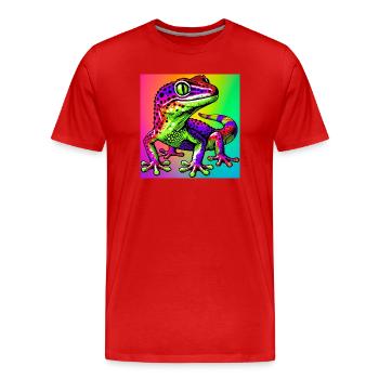 Gecko - T-shirt bio Premium Homme - rouge - Devant - Damien (186cm)