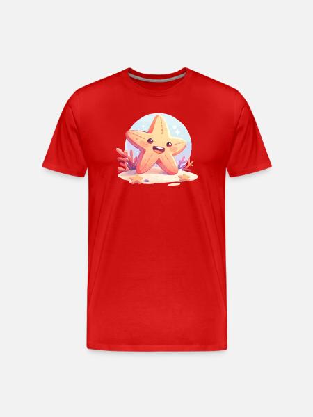 Seesterne Seestern - Männer Premium Bio T-Shirt - Rot