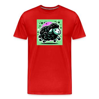 Mouton noir - T-shirt bio Premium Homme - rouge - Devant - Damien (186cm)
