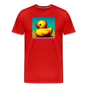 Caneton Canard Canard Canard - T-shirt bio Premium Homme - rouge - Devant - Damien (186cm)