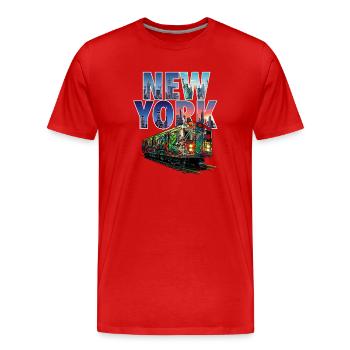 Hommage à la culture de rue de la capitale du hip-hop de New York - T-shirt bio Premium Homme - rouge - Devant - Damien (186cm)