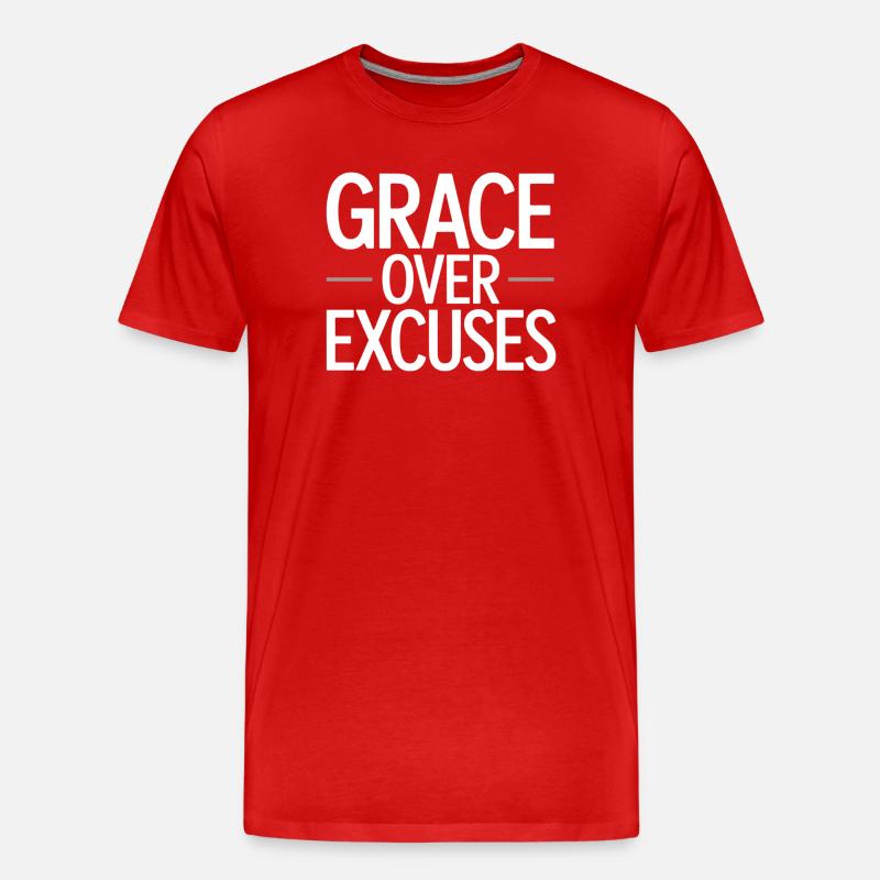 Christlich Grace Over Excuses Glauben Statement - Männer Premium Bio T-Shirt - Rot