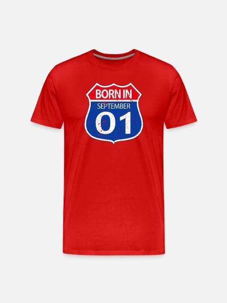Born_in_September_01 - Men's Premium Organic T-Shirt - red