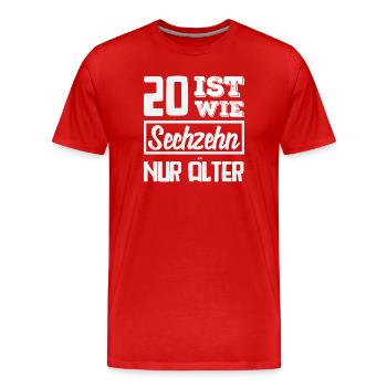 Lustiges Geschenk Zum 20. Geburtstag - Männer Premium Bio T-Shirt - Rot - Vorne - Damien (186cm)