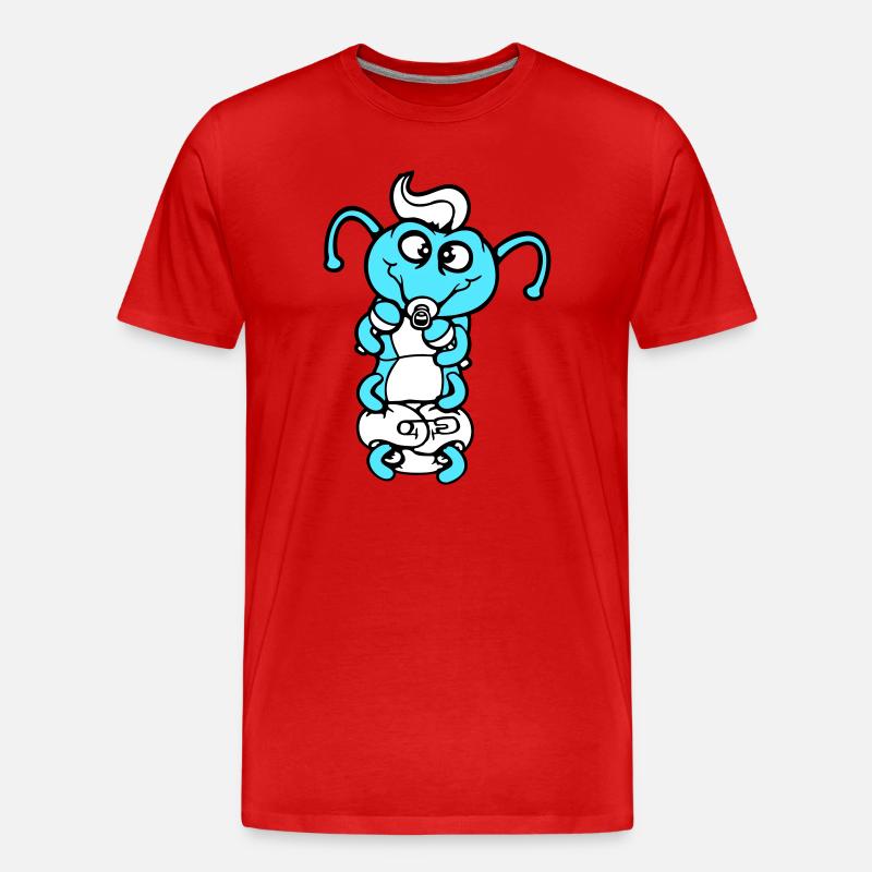 Raupe Baby Rassel Windel Schnuller Kind geboren - Männer Premium Bio T-Shirt - Rot