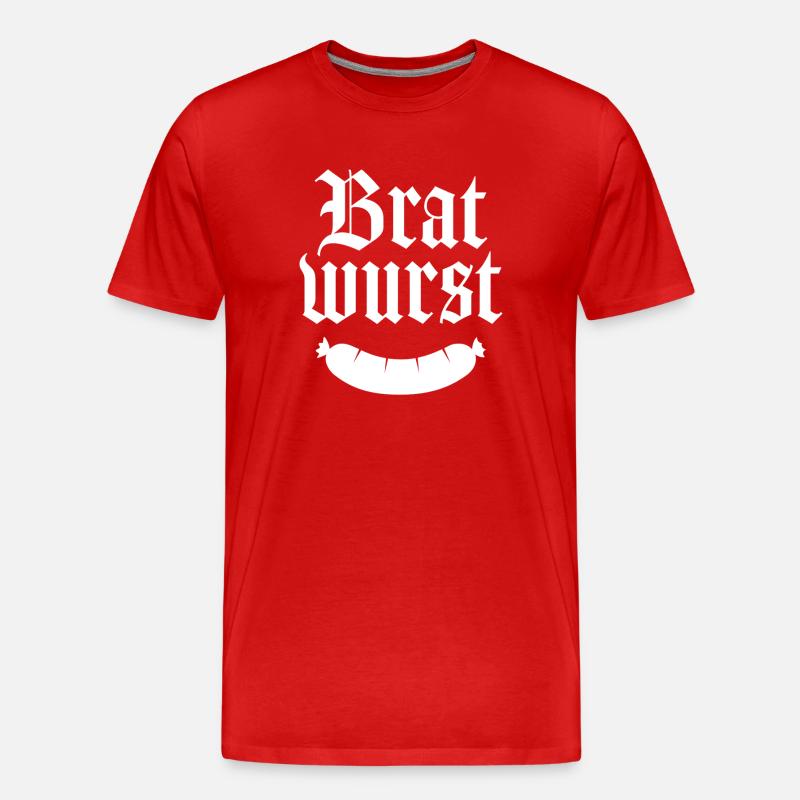 Bratwurst - Männer Premium Bio T-Shirt - Rot