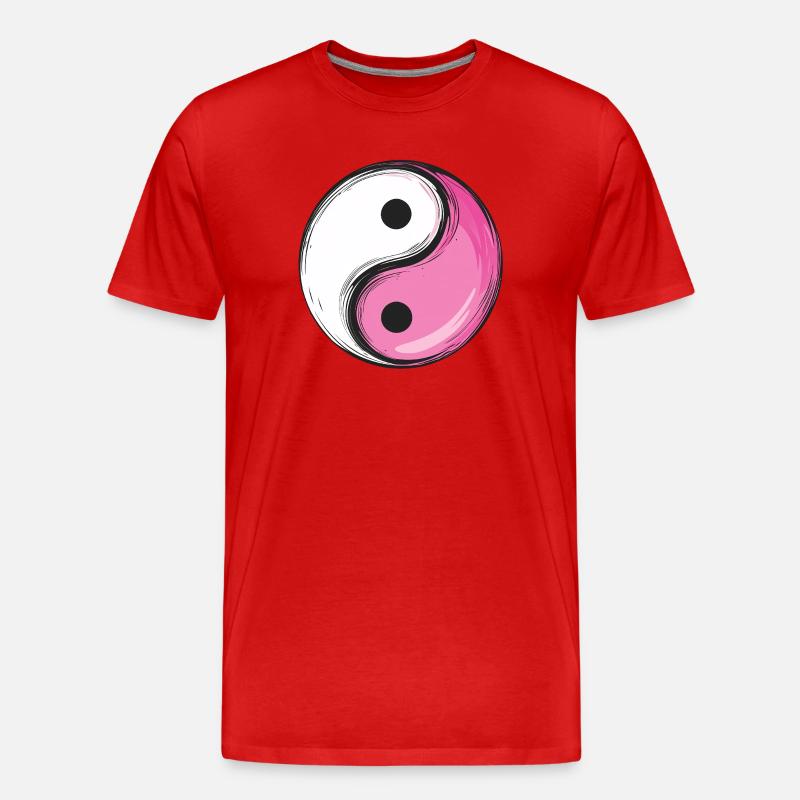 Yin and Yang pink Version :) - Männer Premium Bio T-Shirt - Rot