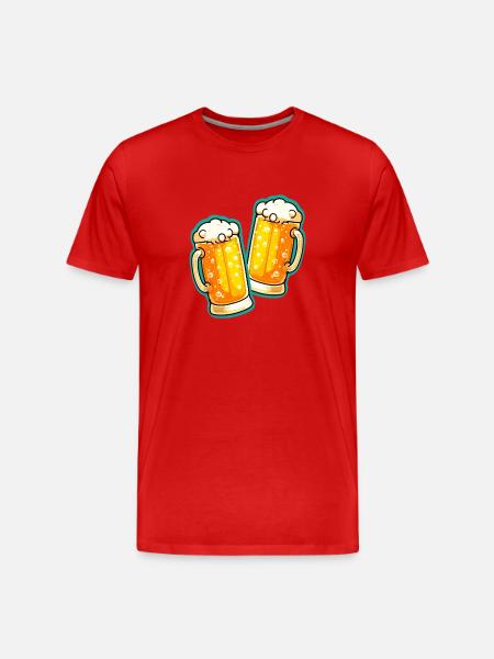 Bier Prost Bierglas Bierkrug - Männer Premium Bio T-Shirt - Rot