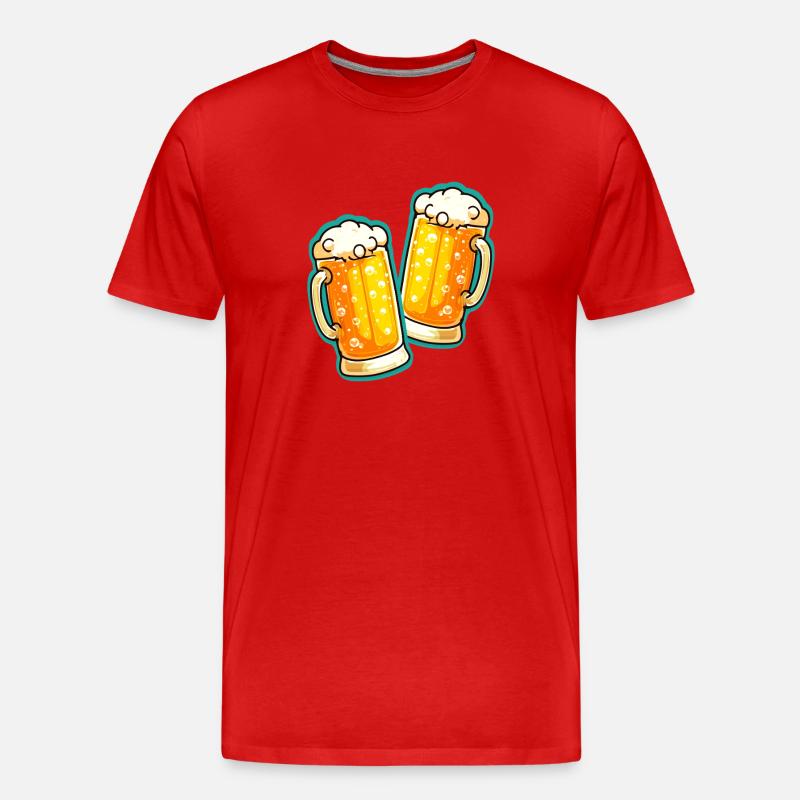 Bier Prost Bierglas Bierkrug - Männer Premium Bio T-Shirt - Rot