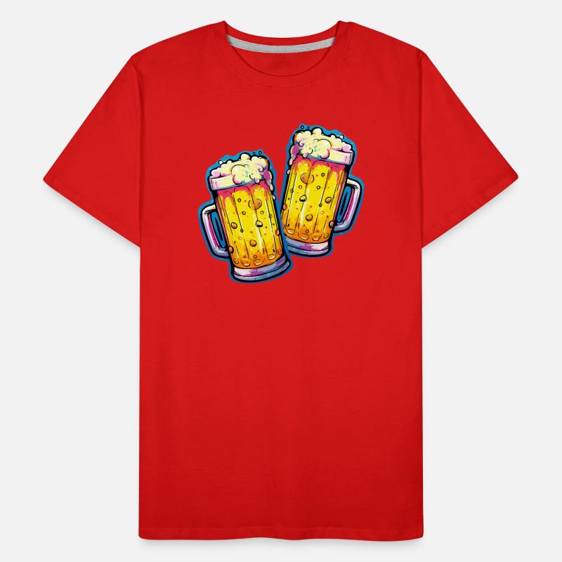 Verre de bière comique T-shirt bio Premium Homme