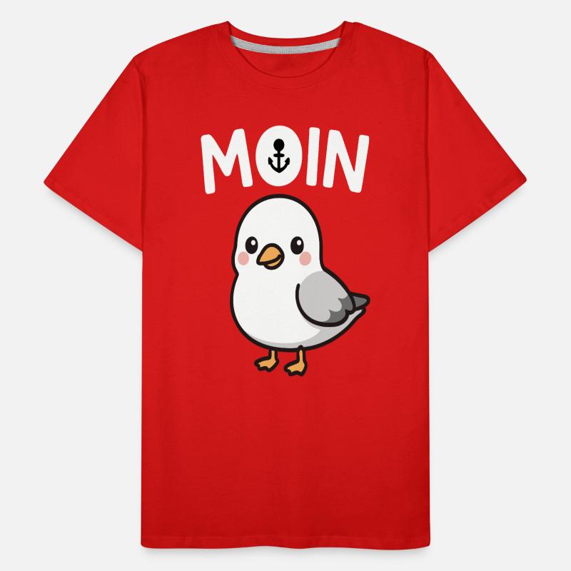 Niedliche Möwe mit Anker-Details Männer Premium Bio T-Shirt