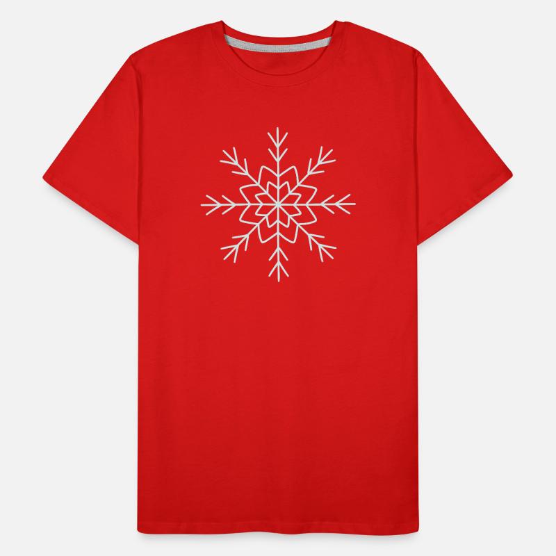 Conception artistique complexe de ligne de flocon de neige T-shirt bio Premium Homme