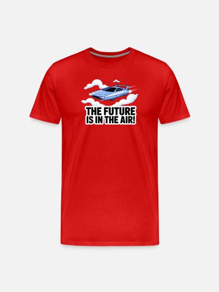 Retro Futuristic Flying Car Design - Men's Premium Organic T-Shirt - red