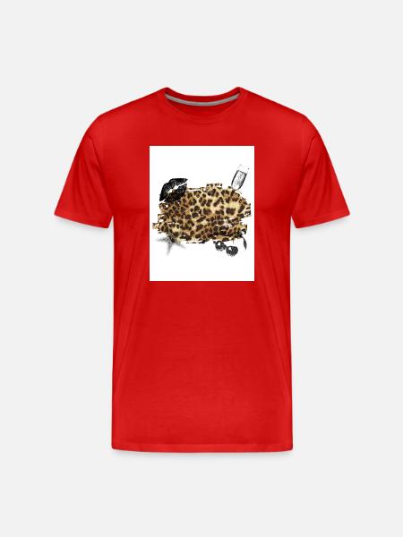 Leopard - Men's Premium Organic T-Shirt - red