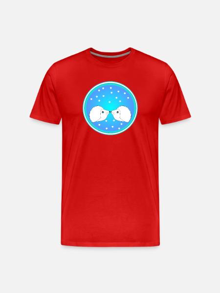 Igel Paar Winter Schnee - Männer Premium Bio T-Shirt - Rot