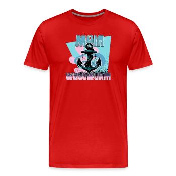 Maritime Anker mit Tau Design - Männer Premium Bio T-Shirt - Rot - Vorne - Damien (186cm)