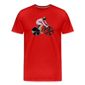 Cycling - Men's Premium Organic T-Shirt - red - Front - Damien (186cm)