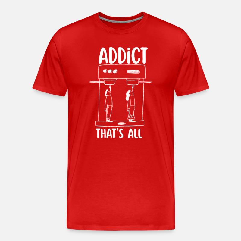 Kaffeesüchtig - Männer Premium Bio T-Shirt - Rot