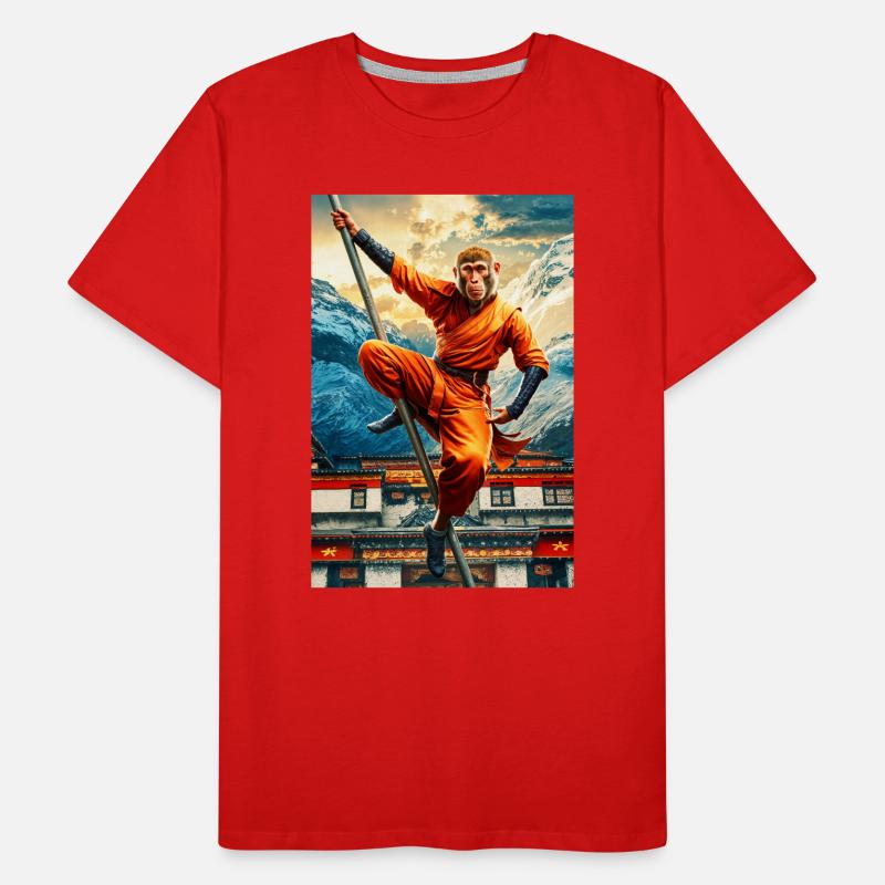 Humanoider Affe Shaolin Mönch Männer Premium Bio T-Shirt