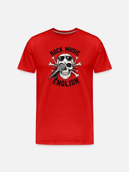 Rock Music Skull Design - Men's Premium Organic T-Shirt - red