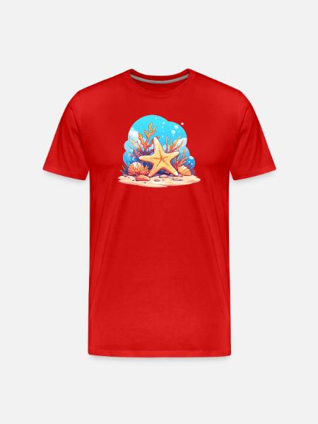 Seesterne Seestern - Männer Premium Bio T-Shirt - Rot
