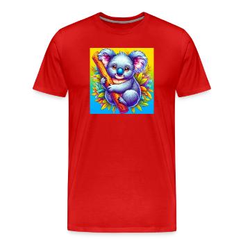 Koala - Männer Premium Bio T-Shirt - Rot - Vorne - Damien (186cm)