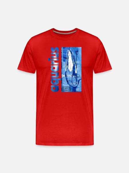 Sternzeichen Wassermann - Männer Premium Bio T-Shirt - Rot