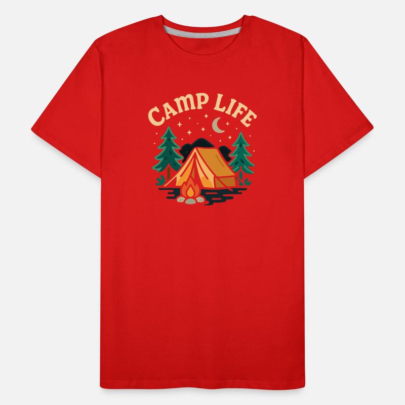 Evening tented camp with starry sky Men's Premium Organic T-Shirt