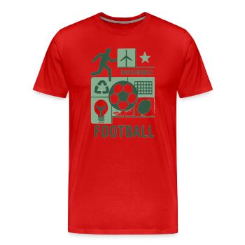 Nachhaltiges Fußballmotiv mit Umweltfokus - Männer Premium Bio T-Shirt - Rot - Vorne - Damien (186cm)