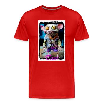 Furchtlose Mäuse-Charakterillustration Punk Puppe - Männer Premium Bio T-Shirt - Rot - Vorne - Damien (186cm)