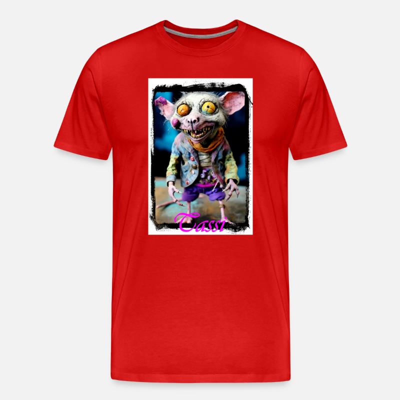 Furchtlose Mäuse-Charakterillustration Punk Puppe - Männer Premium Bio T-Shirt - Rot