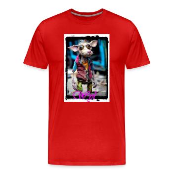 Gutted Gremlin Vintage Charm Punk Doll - Men's Premium Organic T-Shirt - red - Front - Damien (186cm)