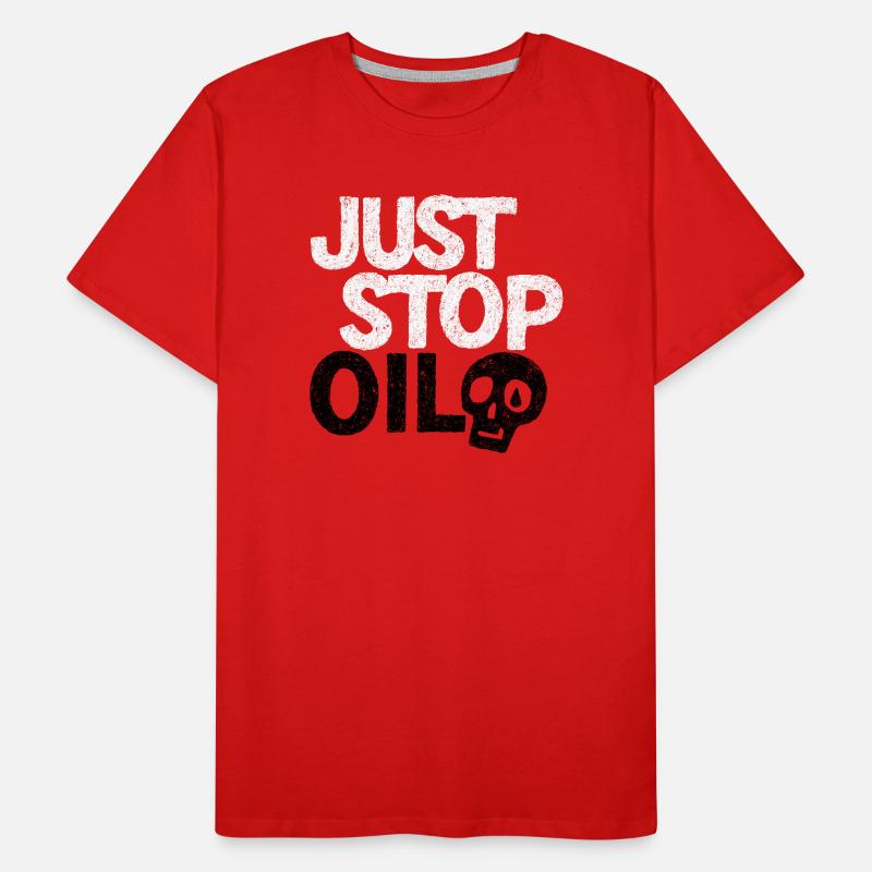 Graphique audacieux de protestation « Just Stop » T-shirt bio Premium Homme