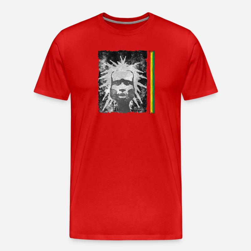 Reggae Inspiration mit Löwenmaske - Männer Premium Bio T-Shirt - Rot