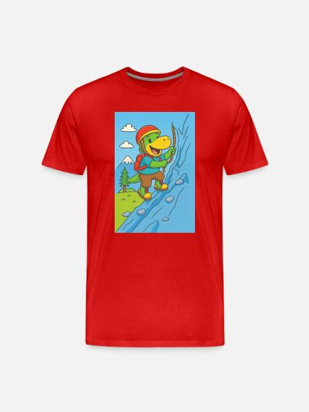 little dino climbs - Men's Premium Organic T-Shirt - red